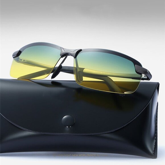 Day Night Vision Men's Pilot Polarized Sunglasses Driving Sports Fishing Eyewear - Picture 1 of 5